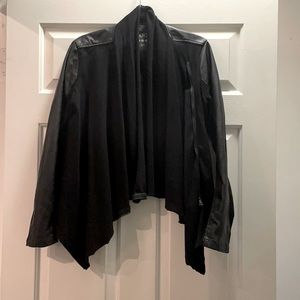 Blank NYC faux leather and cloth jacket, size large, color black